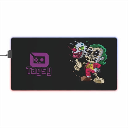 LED Gaming Mouse Pad — RGB Joker Skull Design with Tagsy Logo