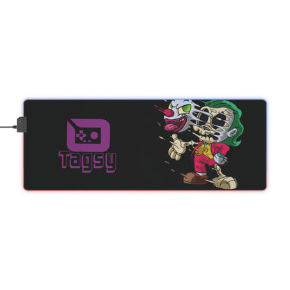 LED Gaming Mouse Pad — RGB Joker Skull Design with Tagsy Logo