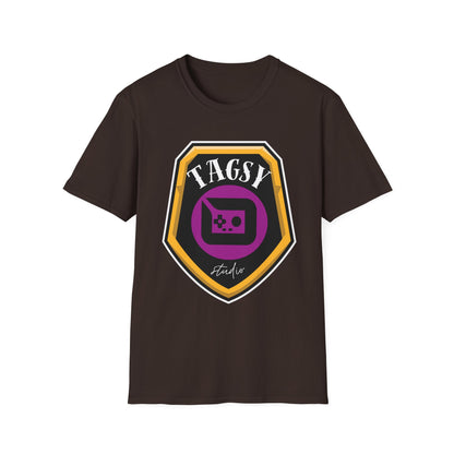 Tagsy Gamer Badge T-Shirt — Retro Console Logo Tee