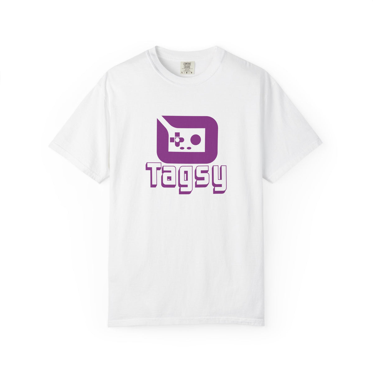Tagsy Gamer Logo T‑Shirt — Retro Purple Controller Tee