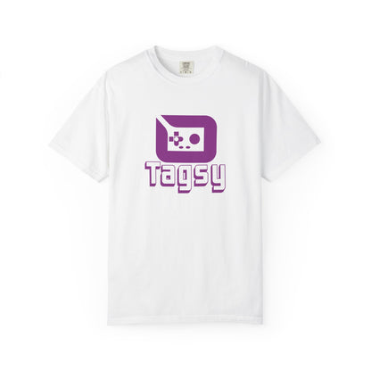 Tagsy Gamer Logo T‑Shirt — Retro Purple Controller Tee