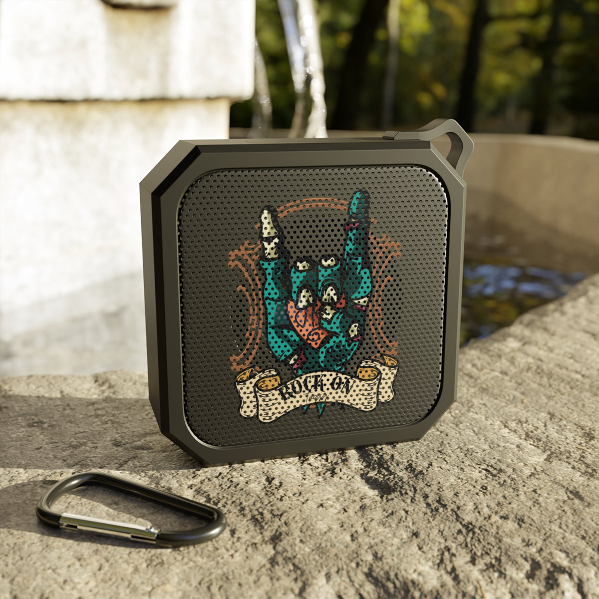 Bluetooth Speaker — 'Rock On' Outdoor Portable Speaker with Carabiner