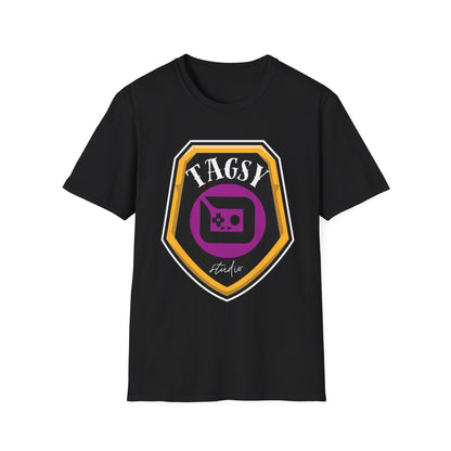 Tagsy Gamer Badge T-Shirt — Retro Console Logo Tee