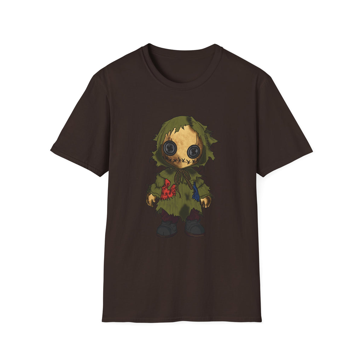 Scarecrow Plush Doll Graphic T-Shirt — Cute Creepy Halloween Tee