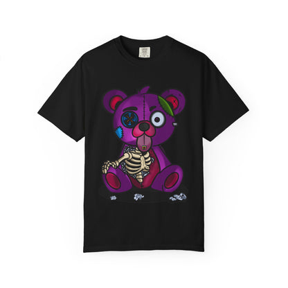 Purple Zombie Teddy T-Shirt — Cute Creepy Skeleton Bear Graphic Tee