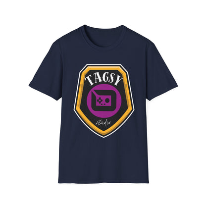 Tagsy Gamer Badge T-Shirt — Retro Console Logo Tee