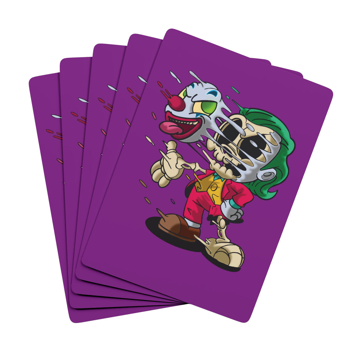 Joker Split-Face Poker Playing Cards — Novelty Casino Deck with Clown Skull Design