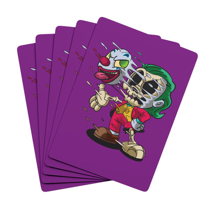 Joker Split-Face Poker Playing Cards — Novelty Casino Deck with Clown Skull Design