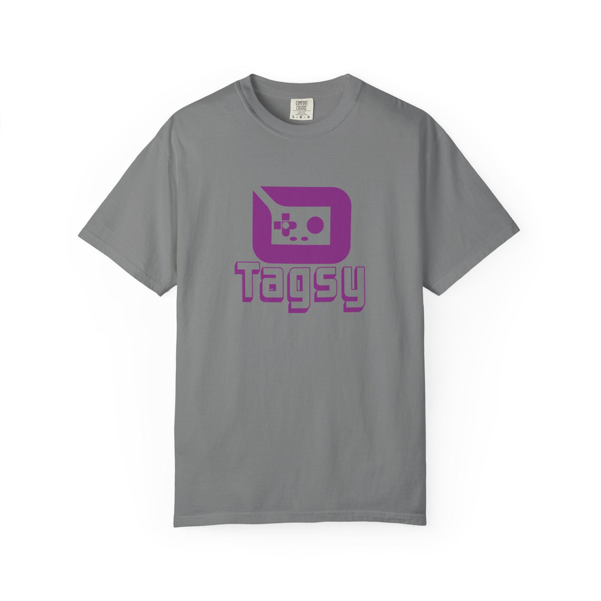 Tagsy Gamer Logo T‑Shirt — Retro Purple Controller Tee