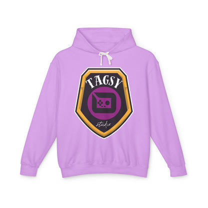Tagsy Gaming Badge Hoodie — Retro Gamepad Logo Pullover