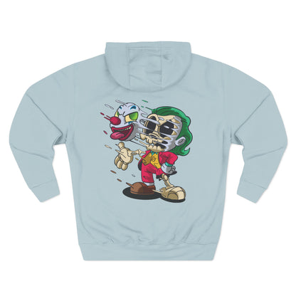 Joker Skeleton Character Hoodie — Retro Cartoon Skull Villain Pullover
