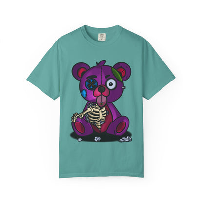 Purple Zombie Teddy T-Shirt — Cute Creepy Skeleton Bear Graphic Tee