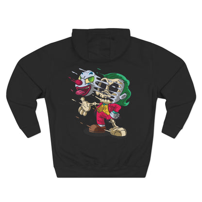Joker Skeleton Character Hoodie — Retro Cartoon Skull Villain Pullover