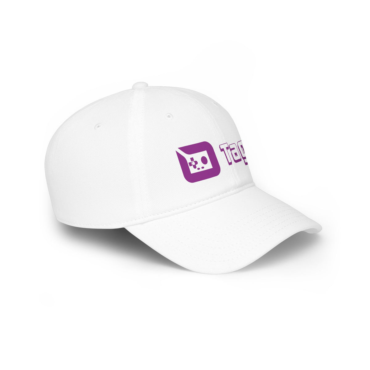 Tagsy Logo Baseball Cap — Low Profile Black Hat with Purple Gamer Icon
