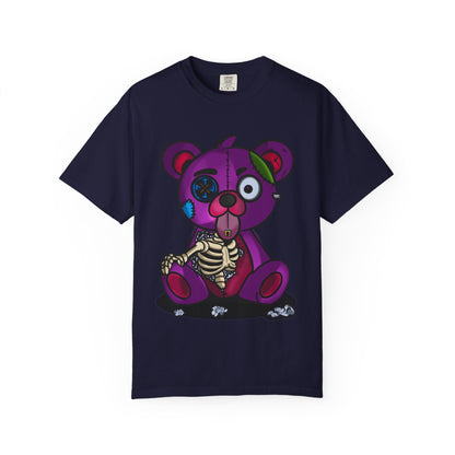 Purple Zombie Teddy T-Shirt — Cute Creepy Skeleton Bear Graphic Tee