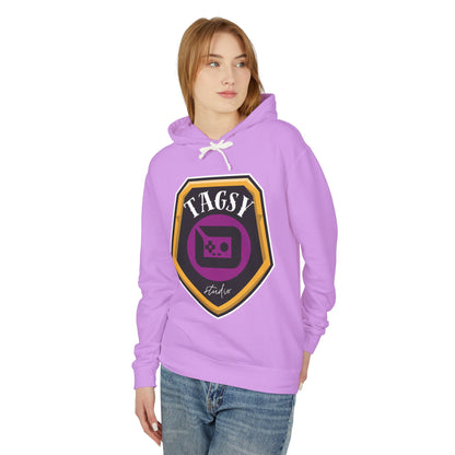 Tagsy Gaming Badge Hoodie — Retro Gamepad Logo Pullover