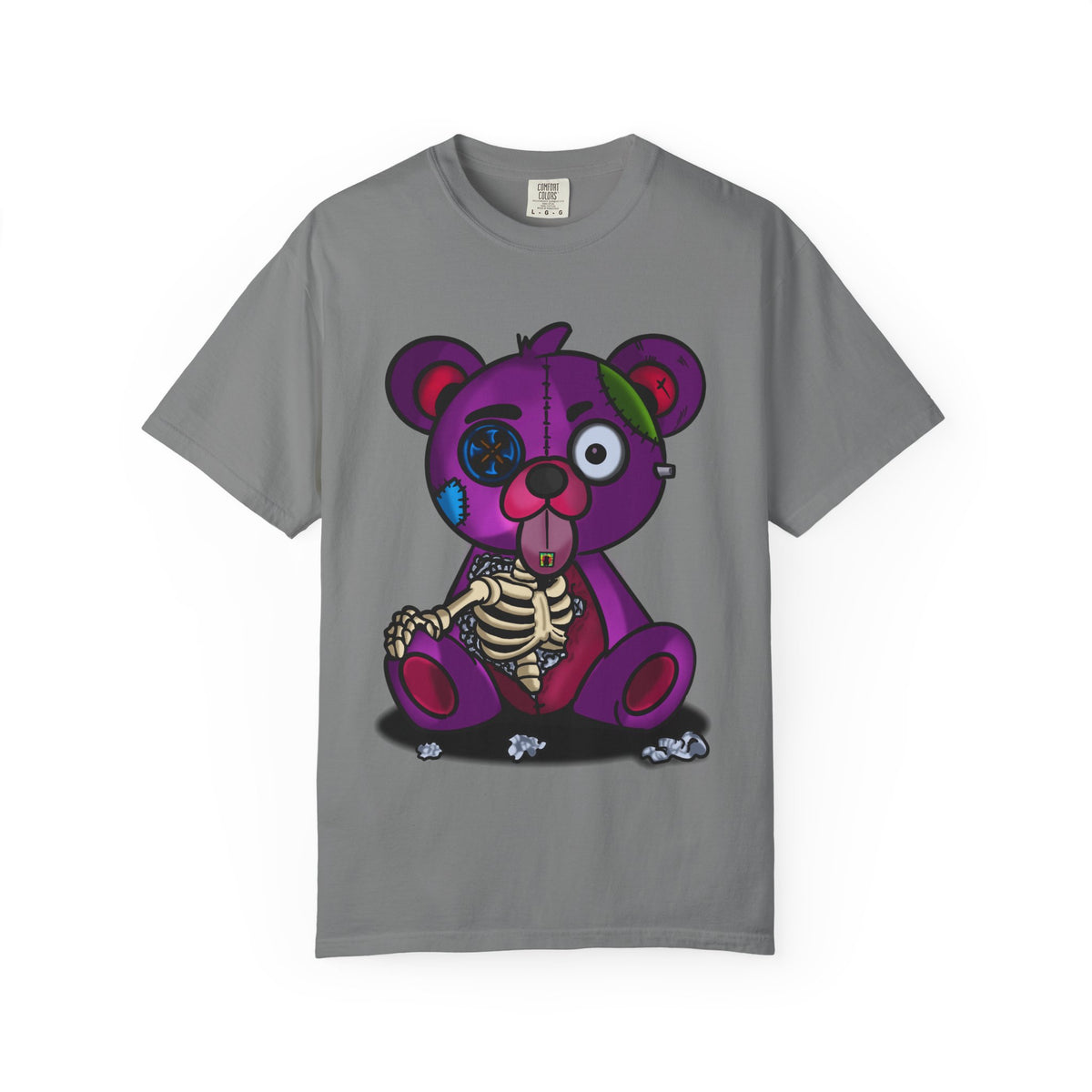 Purple Zombie Teddy T-Shirt — Cute Creepy Skeleton Bear Graphic Tee