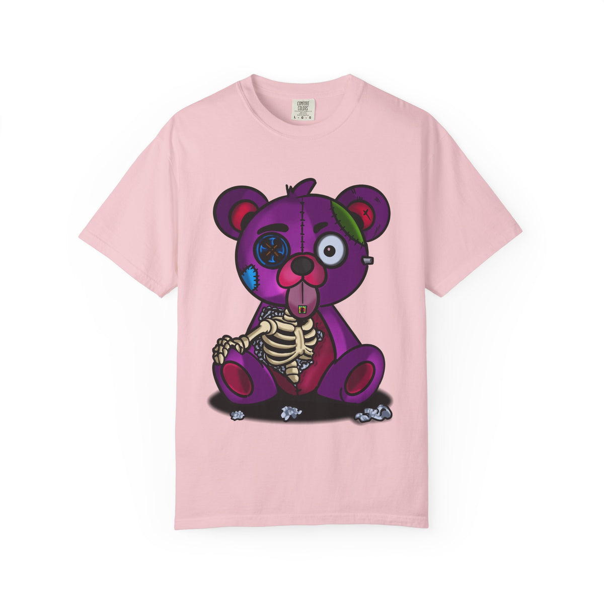 Purple Zombie Teddy T-Shirt — Cute Creepy Skeleton Bear Graphic Tee