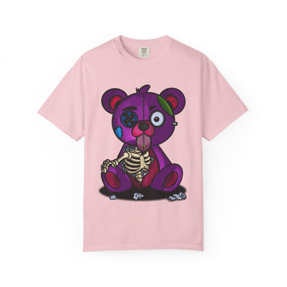 Purple Zombie Teddy T-Shirt — Cute Creepy Skeleton Bear Graphic Tee