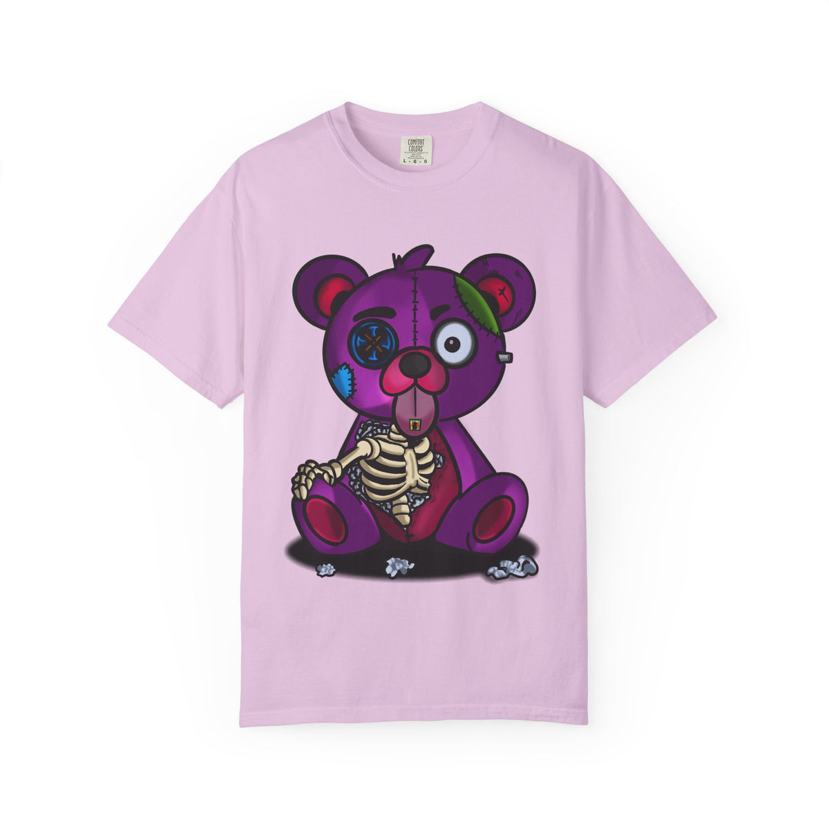 Purple Zombie Teddy T-Shirt — Cute Creepy Skeleton Bear Graphic Tee