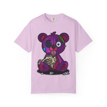Purple Zombie Teddy T-Shirt — Cute Creepy Skeleton Bear Graphic Tee