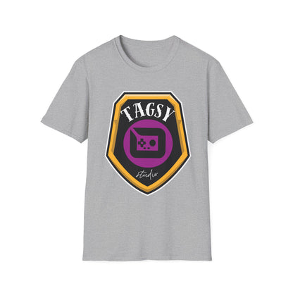 Tagsy Gamer Badge T-Shirt — Retro Console Logo Tee