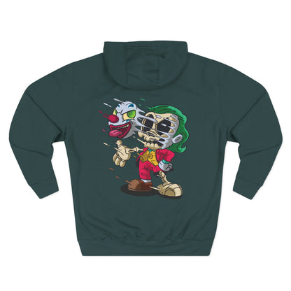 Joker Skeleton Character Hoodie — Retro Cartoon Skull Villain Pullover