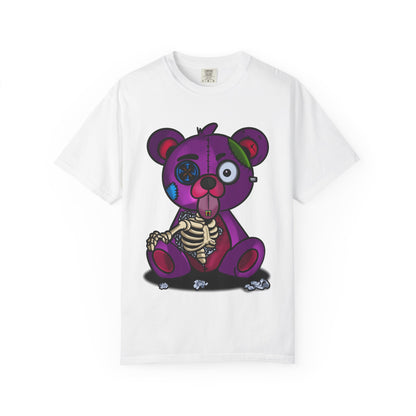 Purple Zombie Teddy T-Shirt — Cute Creepy Skeleton Bear Graphic Tee
