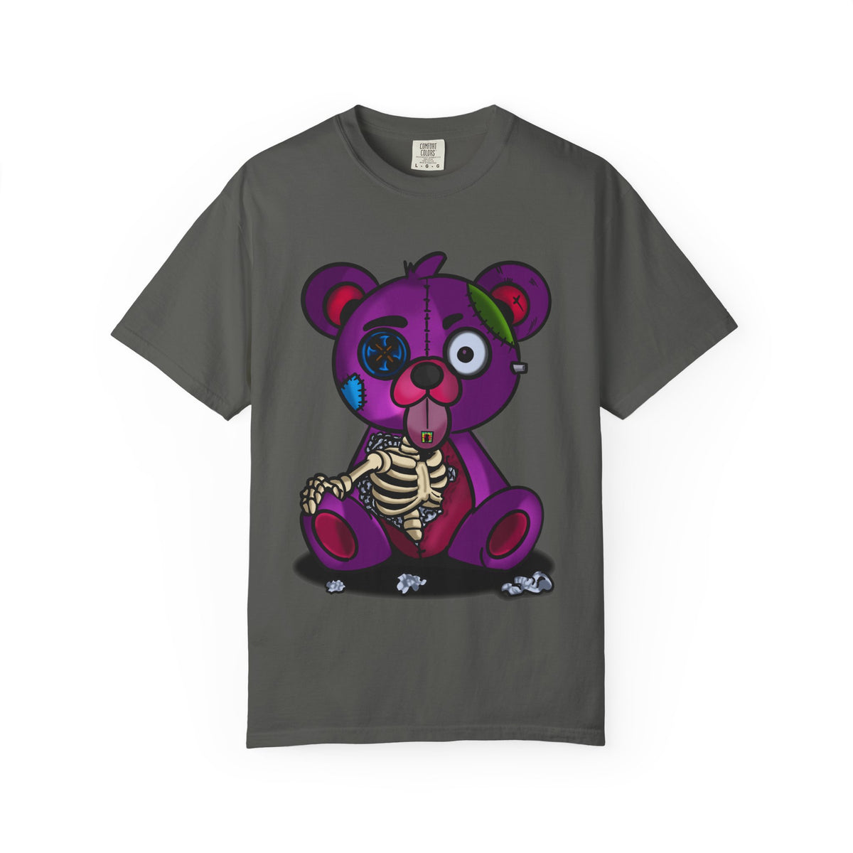 Purple Zombie Teddy T-Shirt — Cute Creepy Skeleton Bear Graphic Tee