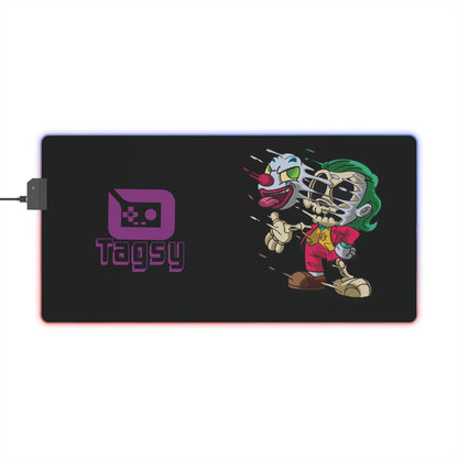 LED Gaming Mouse Pad — RGB Joker Skull Design with Tagsy Logo