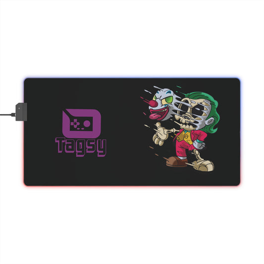 LED Gaming Mouse Pad — RGB Joker Skull Design with Tagsy Logo