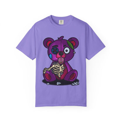 Purple Zombie Teddy T-Shirt — Cute Creepy Skeleton Bear Graphic Tee