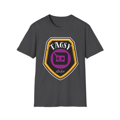 Tagsy Gamer Badge T-Shirt — Retro Console Logo Tee