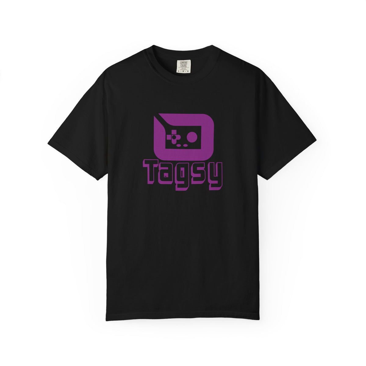 Tagsy Gamer Logo T‑Shirt — Retro Purple Controller Tee