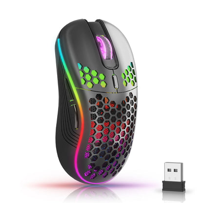 Wireless Gaming Mouse  Lightweight with 800-1200-1600 DPI Honeycomb Shell Programmable 6 Buttons